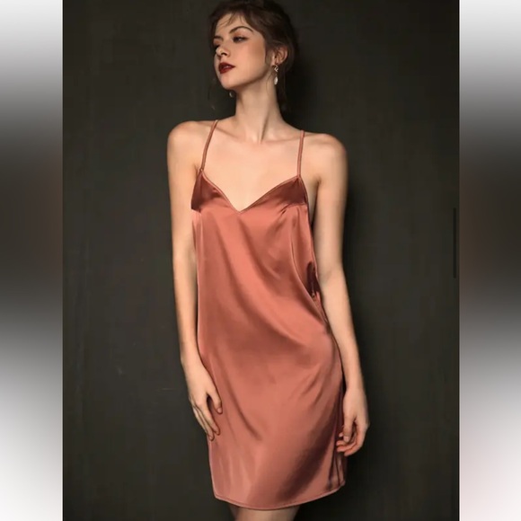 Black Satin Revealing Nightgown Lingerie Dress - Picture 9 of 9